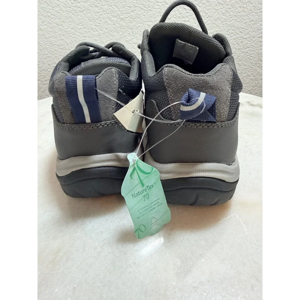 Lands End Mens All Weather Suede Trail‎ Shoes Gray Navy Sneakers Size 8.5 D